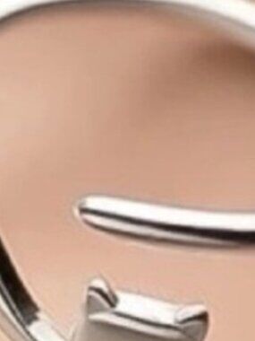 925 Sterling Silver Adjustable Cat Ring
